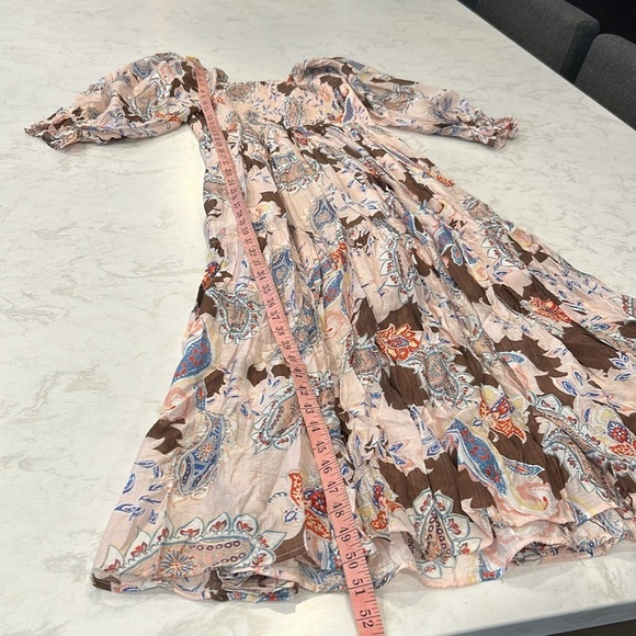 Fate Women's Long Dress - Pink and Brown Floral - Picture 15 of 16